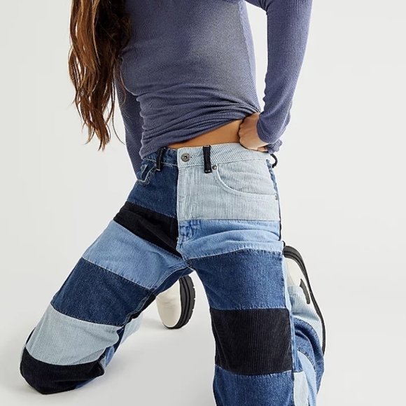 RAGGED PRIESTMixed Cord & DenimMerge Dad Jeans